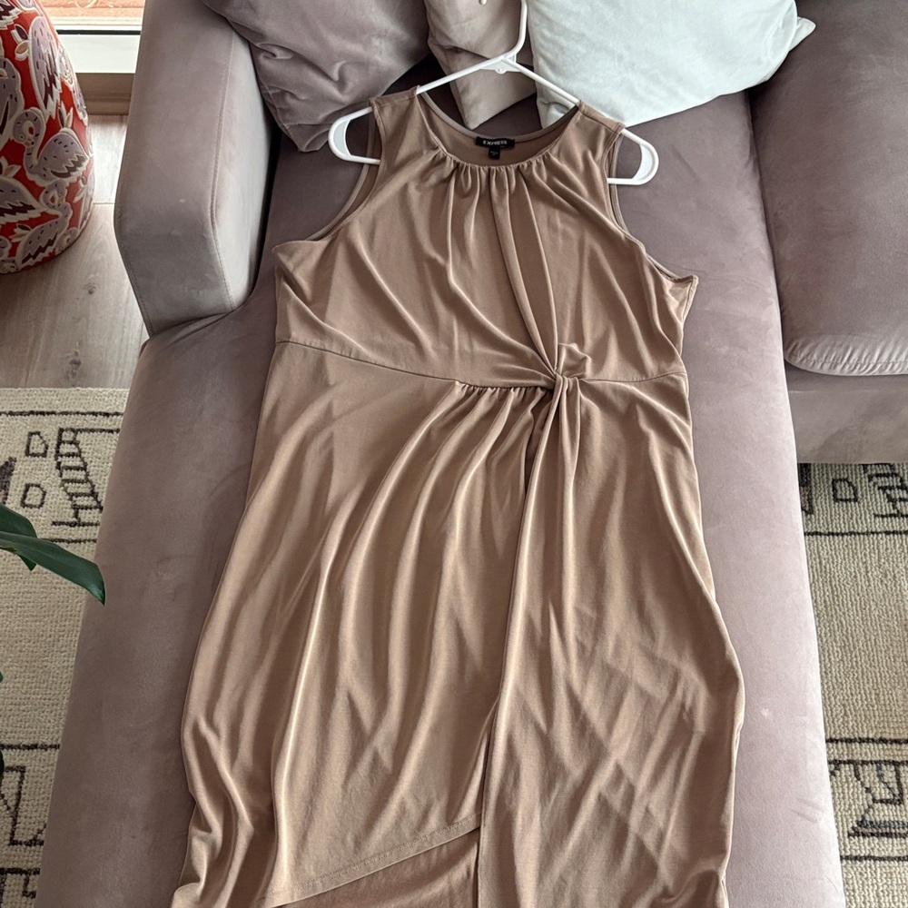 Express Tan Asymmetrical Dress